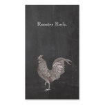 Vintage Rooster Etching Rustic Grunge Look Black Business Card Templates