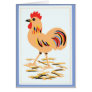 Vintage Rooster Folk Art Greeting Card