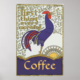 Vintage Rooster Poster, edit text Poster