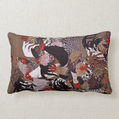 Vintage Roosters Art Throw Pillow