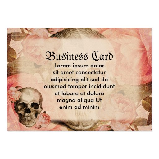 Vintage Rosa Skull Collage Business Card Template (front side)