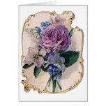 Vintage Rose and Lily of the Valley Card