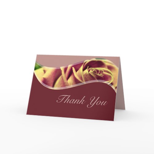 Vintage Rose Art Thank You Card card