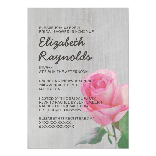 Vintage Rose Bridal Shower Invitations