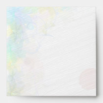 Vintage rose bud floral swirls envelope