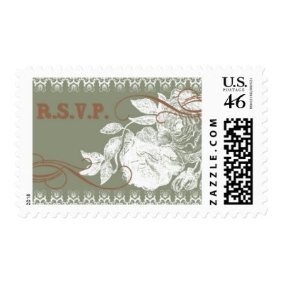 Vintage Rose D by Ceci New York Postage Stamps