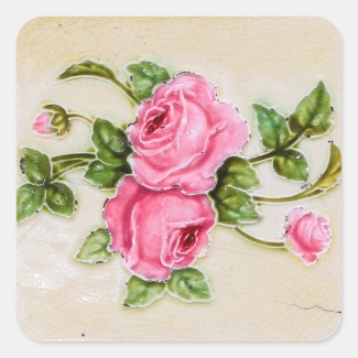 Vintage Rose Floral Tile