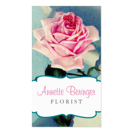 Vintage Rose Florist Business Card (front side)