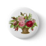 Vintage Rose Flower Basket Pins
