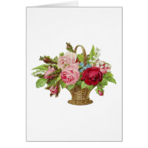 Vintage Rose Flower Basket cards by Flag_Maker Vintage Rose Flower Basket cards