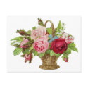 Vintage Rose Flower Basket postcards by Flag_Maker Vintage Rose Flower Basket postcards