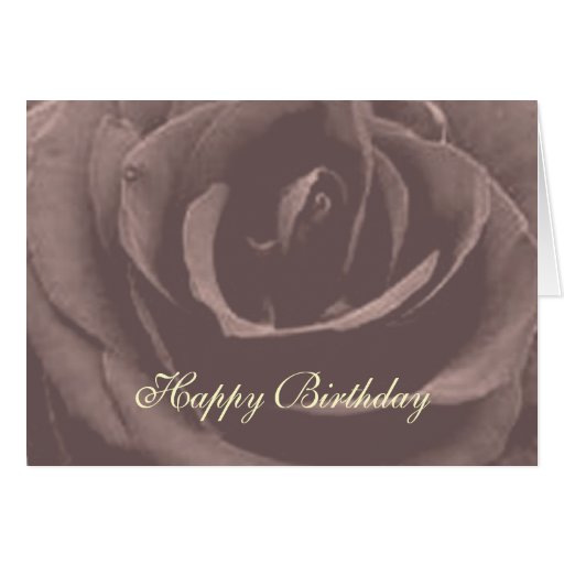 vintage rose happy birthday greeting card