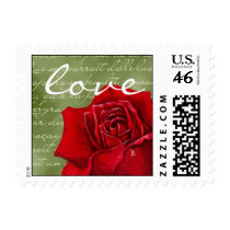 Vintage Rose Love Postage Stamp
