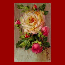 Vintage Rose Print by longdistgramma Vintage Rose Print