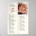 Vintage Rose Reception Seating Chart Print