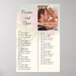 Vintage Rose Reception Seating Chart Poster