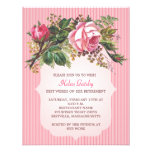 Vintage Rose Retirement Formal Custom Invitations