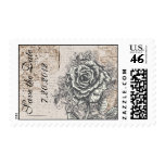 Vintage Rose Save the Date Postage Stamp