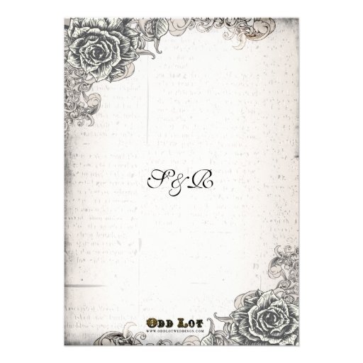 Vintage Rose Wedding Invitation