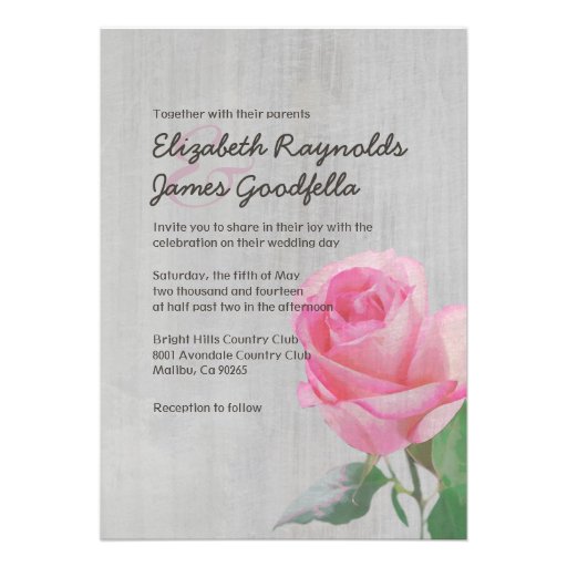 Vintage Rose Wedding Invitations