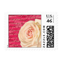Vintage Rose Wedding Postage Stamp