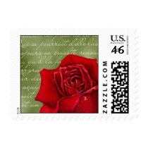 Vintage Rose Wedding Postage Stamp