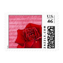 Vintage Rose Wedding Postage Stamp