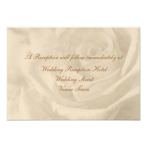 Vintage Rose Wedding Reception Enclosure Announcements