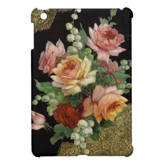 Vintage Roses and Gold Lace iPad Mini Cases