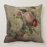 Vintage roses and other flowers on your pillows pillows