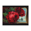 Vintage Roses and Sail Boat postcard