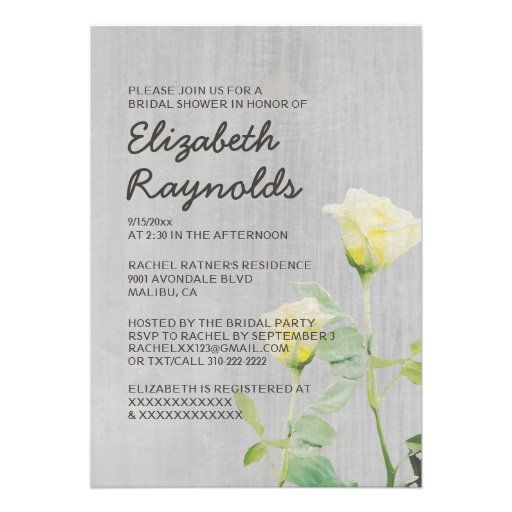 Vintage Roses Bridal Shower Invitations