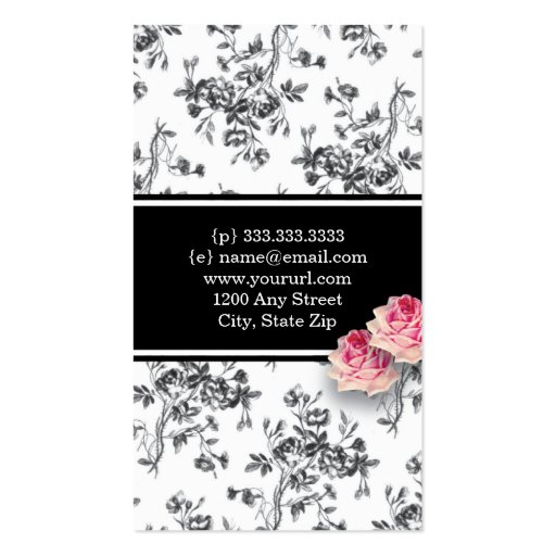 Vintage Roses Business Card (back side)