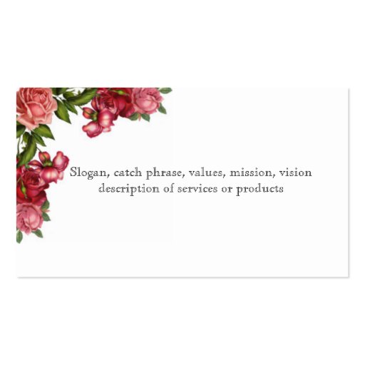 Vintage Roses Business Card (back side)