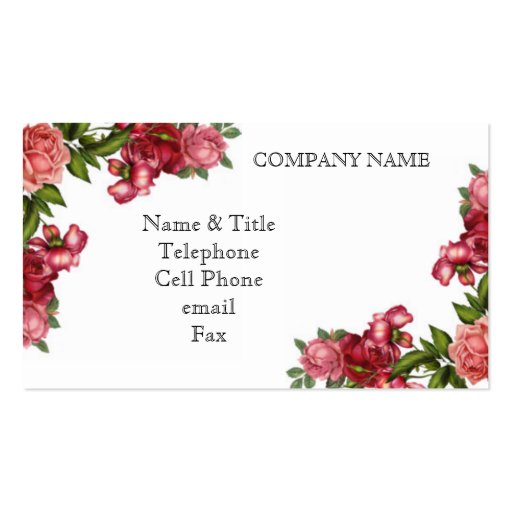 Vintage Roses Business Card (front side)