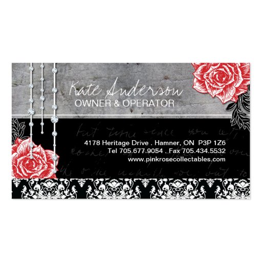 Vintage Roses Business Cards (back side)