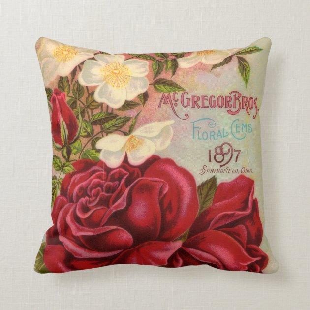 Vintage Roses Catalog Cover American MoJo Pillow