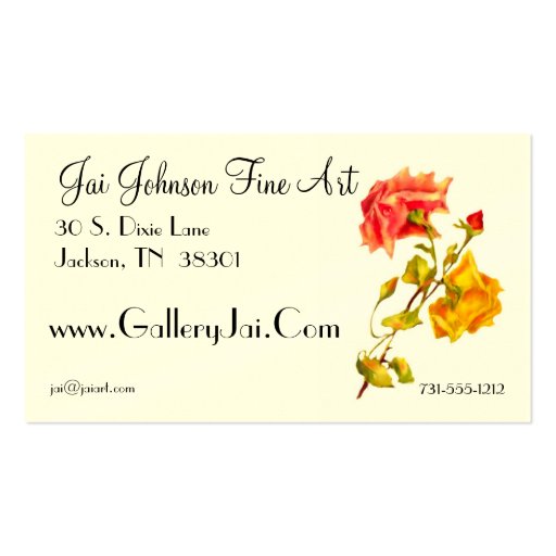 Vintage Roses Customizable Business Cards (front side)