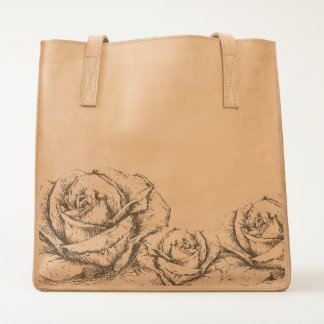 Vintage Roses Floral Grey Decorative Tote