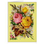 VINTAGE ROSES GREETING CARD