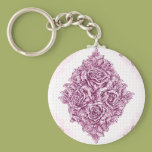 Vintage Roses in Purple Keychains