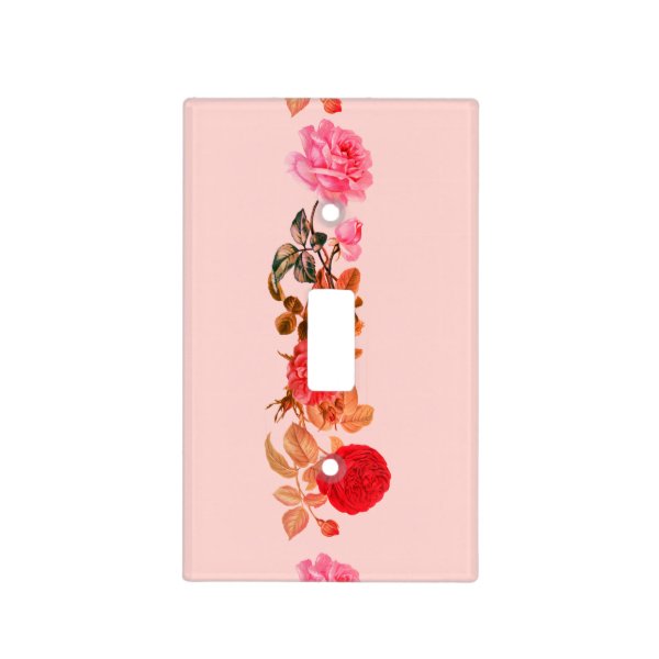 Vintage Roses Light Switch Cover Pink