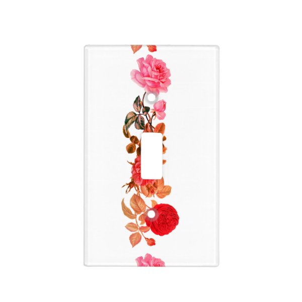 Vintage Roses Light Switch Cover White