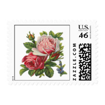 VINTAGE ROSES POSTAGE STAMPS