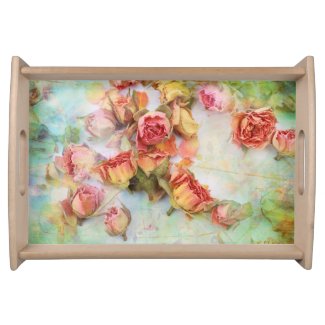 Vintage roses, serving tray