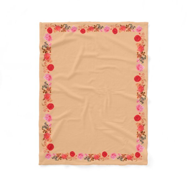 Vintage Roses Throw Blanket Fleece Blanket