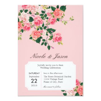 Vintage Roses Wedding Invitation