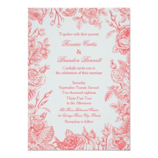 Vintage Roses Wedding Invitation