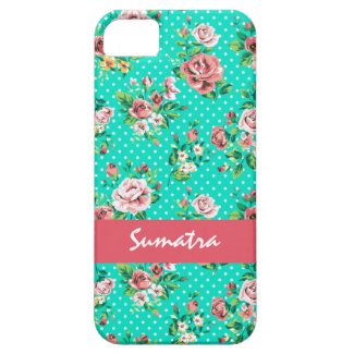 Vintage Roses White Polkadots Whimsical Pattern iPhone 5 Covers