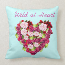 Vintage Roses Wild at Heart Throw Pillow pillows